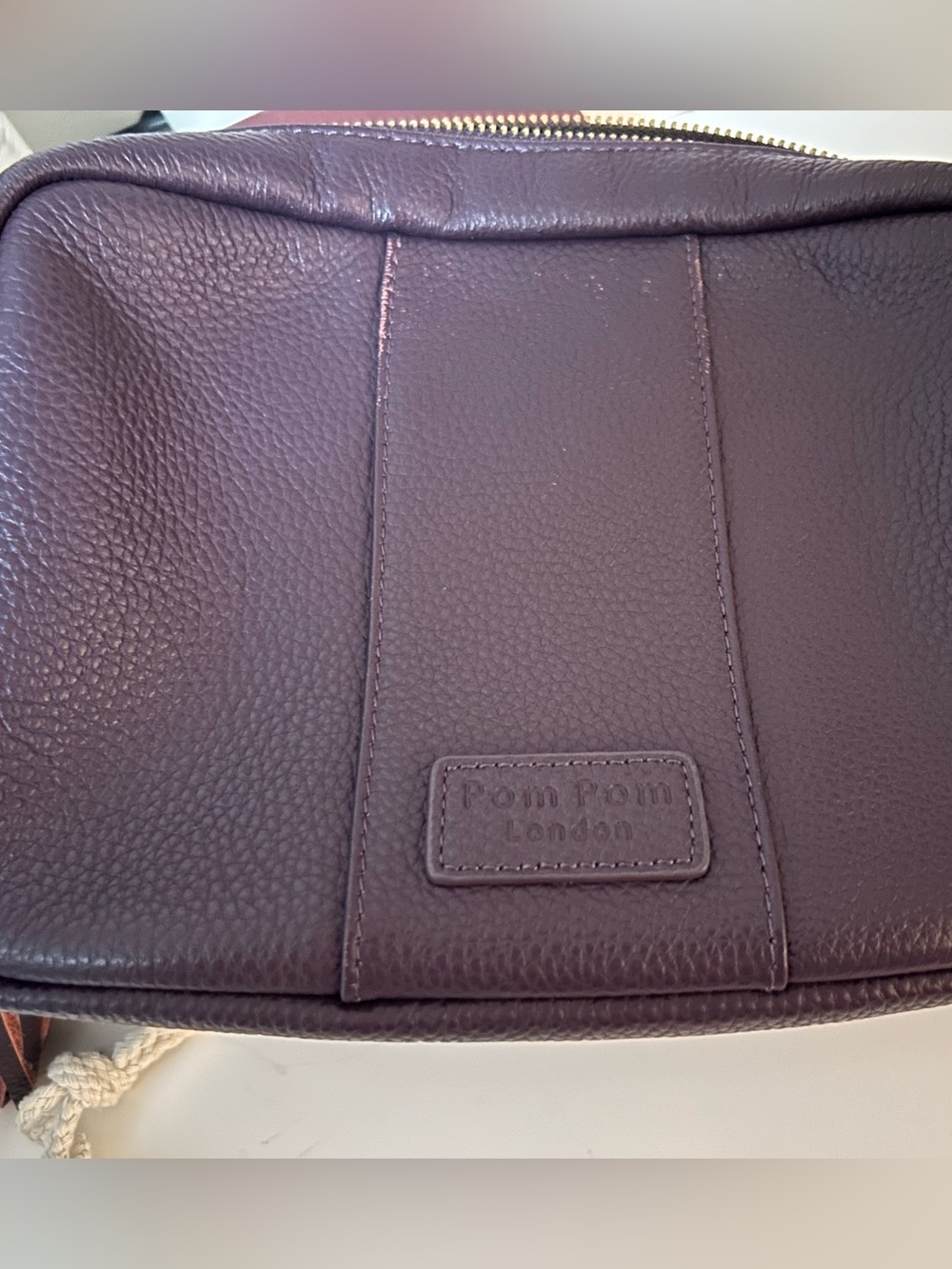 Pom Pom London City leather crossbody bag purple nightshade *flaw* - Picture 11 of 12